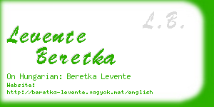 levente beretka business card